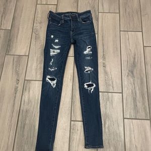 American Eagle High Waisted Patched Jeans